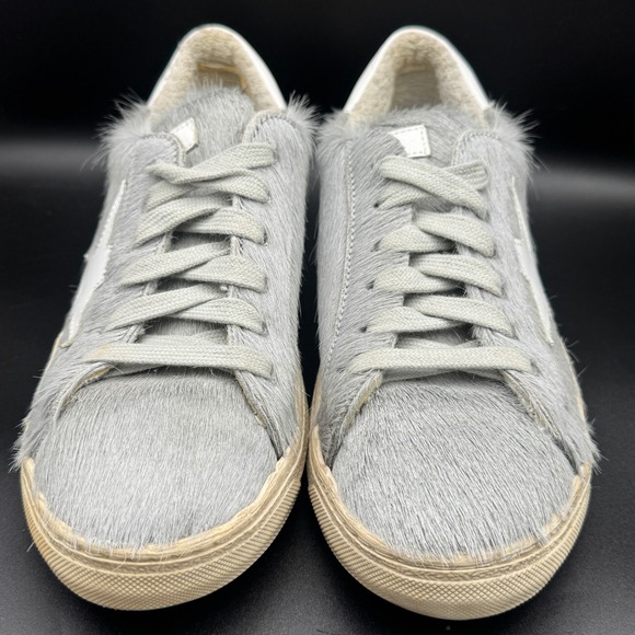 The Shoe Box Womens 8.5 Grey Genuine Calf Hair Sneakers Made in Italy Low Top - Picture 4 of 14